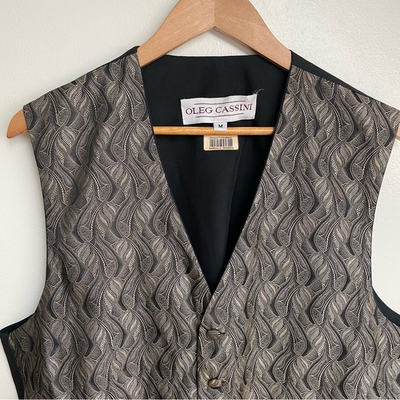 Oleg Cassini Vintage Abstract Waistcoat Vest - Picture 2 of 16
